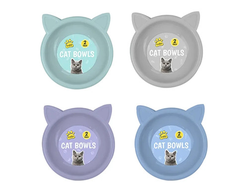 Pack cat bowl plastic cute - plastic,