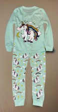 Unicorn Pyjama Set In Green Aged 3-4 Brand New Without Tags