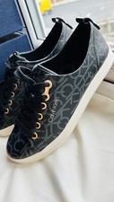 Calvin Klein CK Logo Monogram Trainers Sneakers Shoes Womens Size UK 4 EU 37 NEW