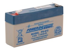 PowerSonic Rechargeable Battery 6 Volt 1.2Ah alarm sealed lead acid 6V PS-612