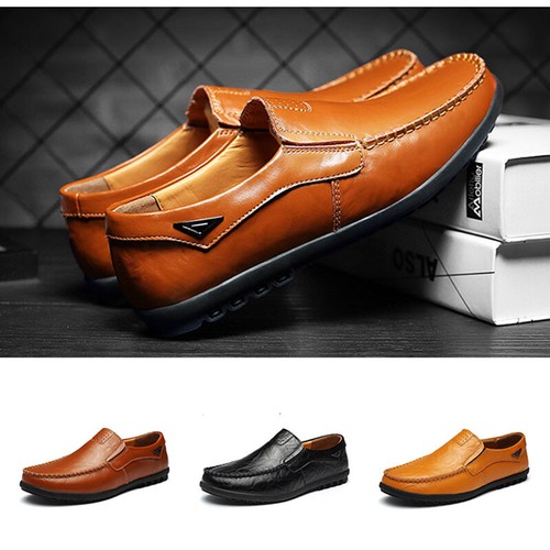 Mens leather slip walking - leather,