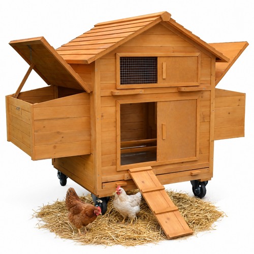 Chicken coop rollable wooden - chicken,