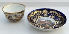Bloor Derby Cup & Saucer c1820 - Scene Of Stanley, & Tutbury (Both In Poor Fair)