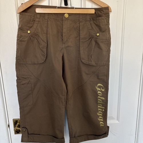 Golddigga khaki cropped - cropped, cargo