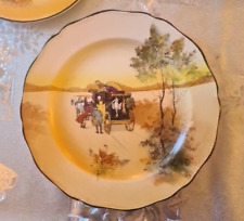 ROYAL DOULTON COACHING DAYS SERIESWARE PATTERN COOKIE PLATE. D:  8 5/8 IN
