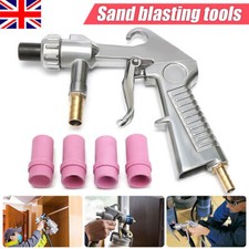 Sand Blasting Gun Sandblaster + 4 Ceramic Nozzles for Sandblasting Polishing NEW