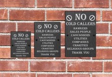 No Cold Callers Junk Mail Natural Slate Door Gate Sign Plaque 4 Sizes Available