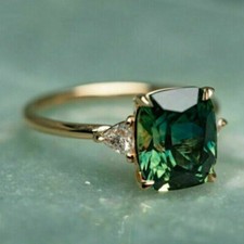 2Ct Cushion Cut Green Emerald