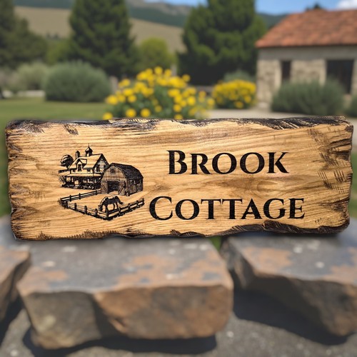 Personalised wooden house - personalised, sign