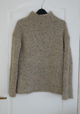 Toast Donegal Wool Jumper Size Small Oatmeal Flecked Knit Sweater Rolled Hem
