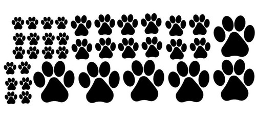 Dog paw print stickers kid - 36,