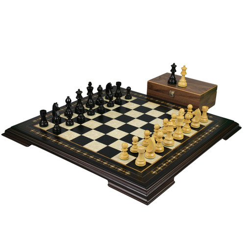 Ebony chess set inch with - 17,