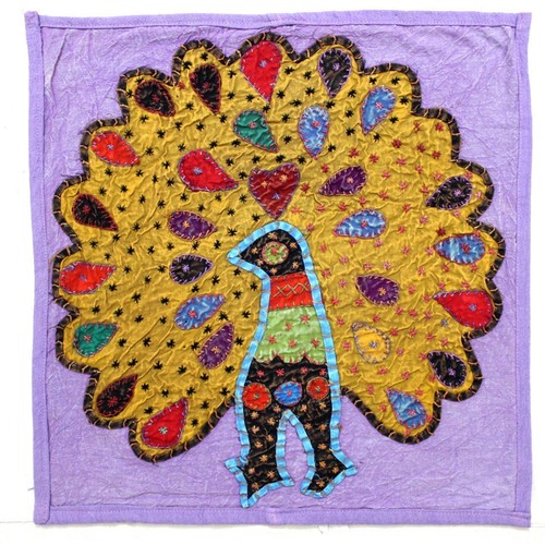 Peacock violet embroidered - peacock,