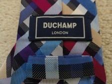 DUCHAMP SILK TIE MADE IN ENGLAND + LEATHER DUCHAMP LONDON WALLET
