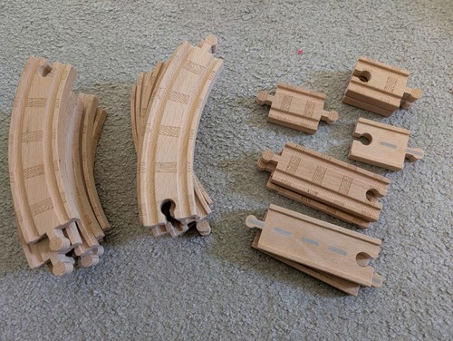 Wooden train track - train,