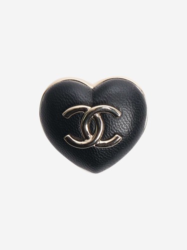 Chanel gold heart brooch - gold, cc