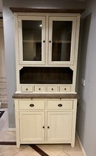 Vintage Cottage Style Solid Wood Rustic Kitchen Cupboard Cabinet - Painted White