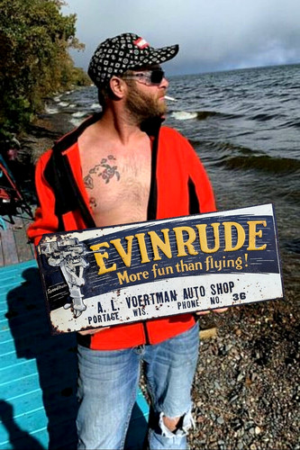 Vintage metal evinrude boat - vintage,