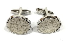 Premium 1958 Lucky sixpence cufflinks for a 67th Birthday cufflinks