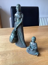 African Masai Lady and child Figurines by Kenton.
