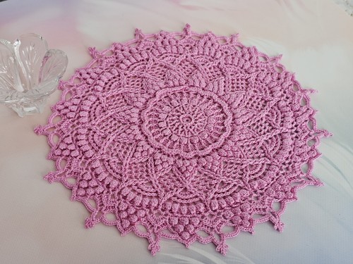 Crocheted cotton doily deep - crocheted,