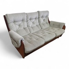 Vintage G-PLAN Teak sofa - 3 Seater Saddleback Buttoned Settee Retro Mid Century