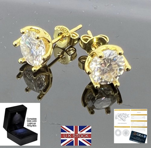 Moissanite earrings 18ct gold - moissanite,
