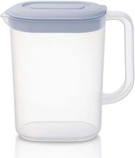 1.5L Plastic Fridge Jug with Handle Lid & Reusable Pouring Pitcher Container