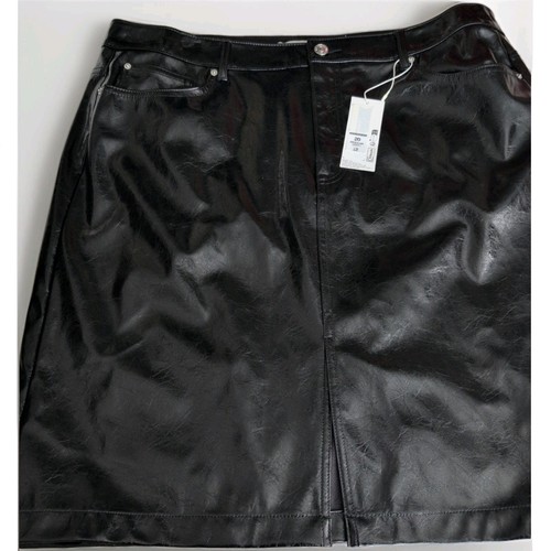 Black shiny leather - m&s,