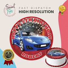 SPORTS CAR EDIBLE BIRTHDAY CAKE TOPPER DECORATION PERSONALISED