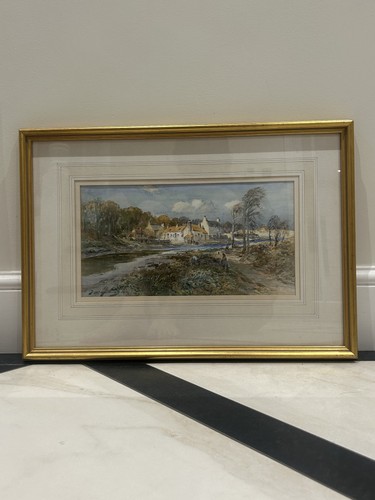 Watercolour tidal river - "a,