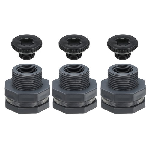 3pcs pvc bulkhead fitting with - pvc,