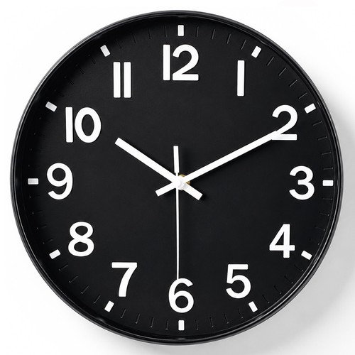 Modern wall clock black - 12",