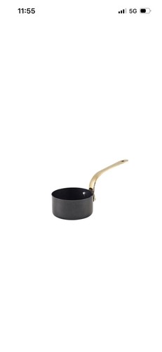 Sauce pan black vintage steel - black,