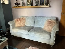 Large 2 Seater Sofa and Armchair in Silver Grey