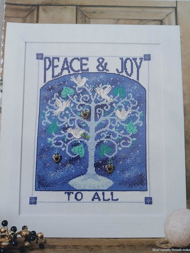 Cross stitch chart peace joy - chart, &