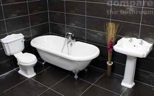 Freestanding Bathroom Suite Traditional Victorian White Roll Top Bath Claw Foot