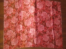 Salmon Pink Floral Satin Cotton Material Fabric Dressmaking 1mtr x 84cm w.
