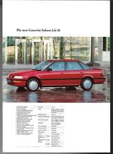 Honda Concerto Saloon 1990 UK Market Launch Single Sheet Brochure EX & 1.6i-16