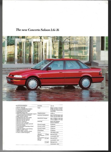 Honda concerto saloon 1990 - 1990, uk