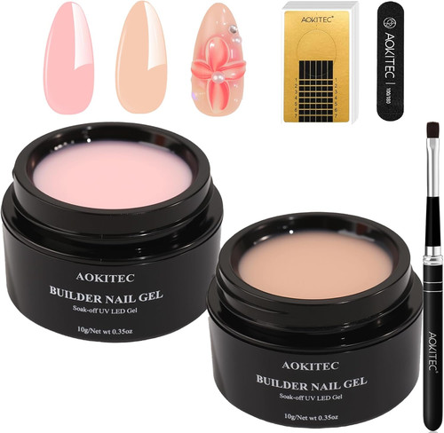 Builder nail gel kit pink - builder,