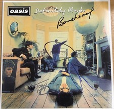 Signed Definitely Maybe Vinyl Album Oasis Liam Noel Gallagher Bonehead McCarroll