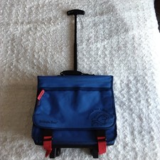 Paddington Bear Kids School Bag Travel Laptop Wheeled Trolley Bag Backpack Blue