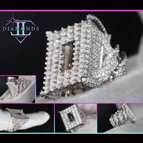 Simulated diamond ring mens - ring,