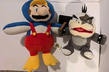 Super Mario Penguin Plush & Rare Morton Bowser Jr with Hammer Teddy Nintendo 