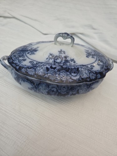 Flow blue antique - blue, victorian