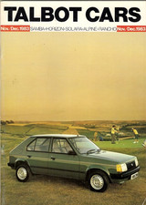 Talbot Cars Nov-Dec 1983 UK