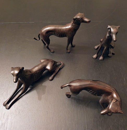 Antique bronze greyhound - 4,
