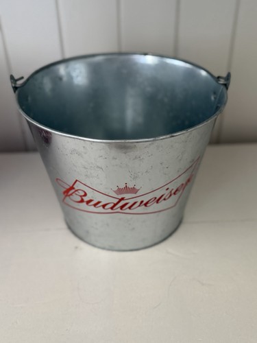 Budweiser red metal ice bucket - red,