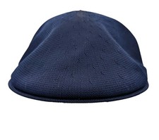 Vintage Kangol Hat Tropic Ventair Flat Cap Navy Blue XL Made In Great Britain 